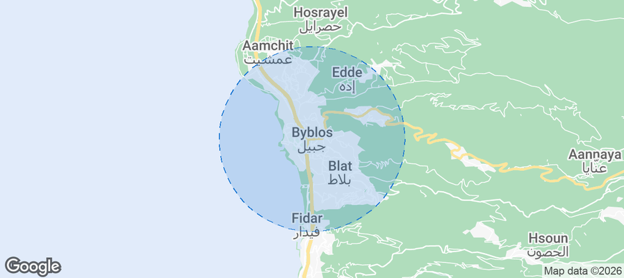 Byblos Airbnb map